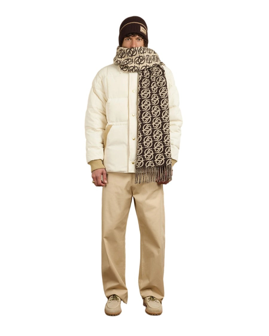 Drôle De Monsieur Dark Brown D-Mirror Monogram Wool Scarf