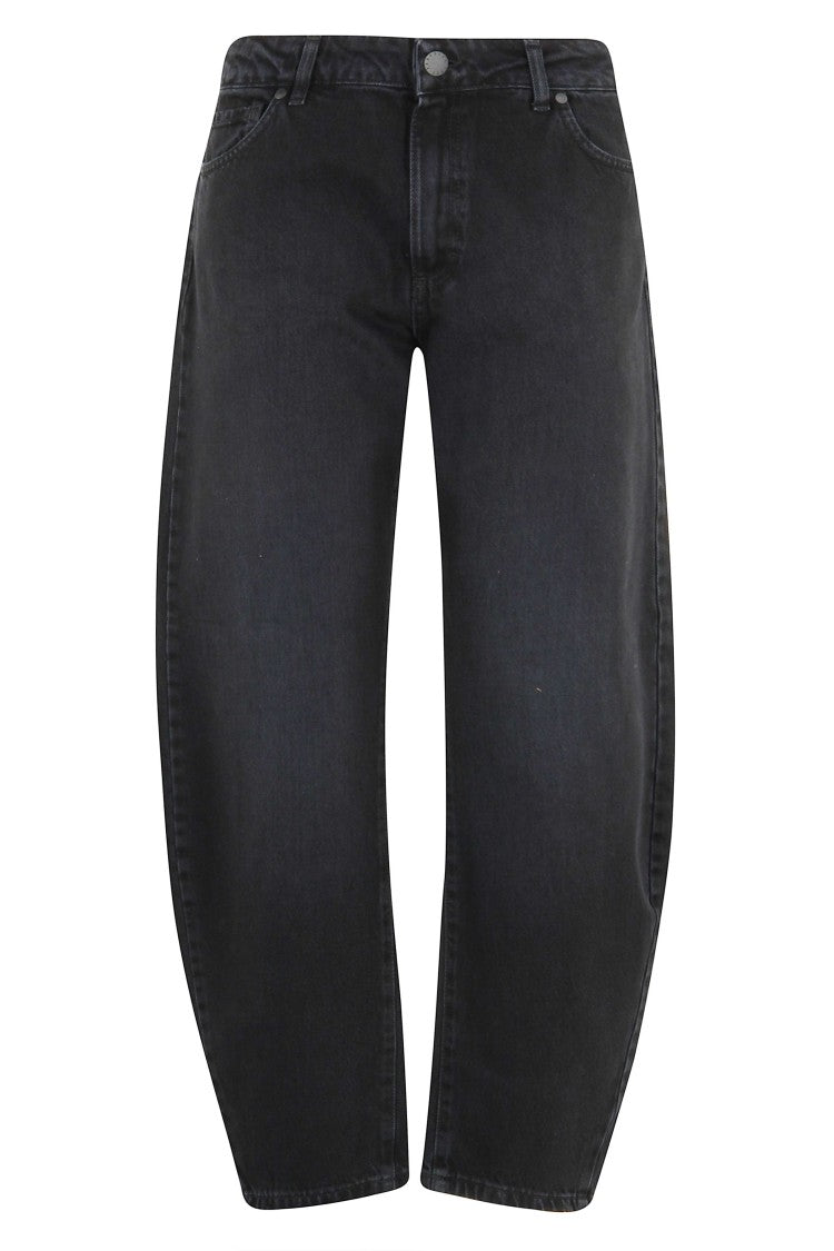 Federica Tosi Balloon-Style Black Denim Jeans With Tapered Leg