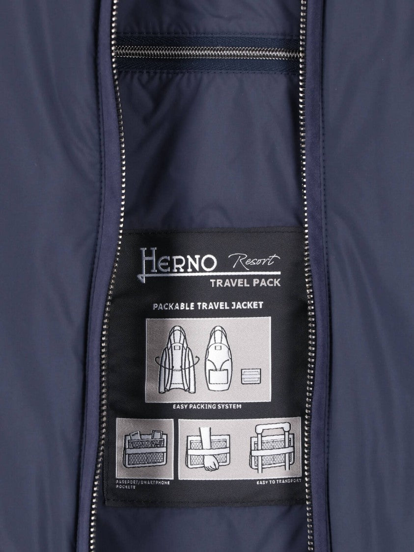 Herno Blue Technical Fabric Formal Shirt