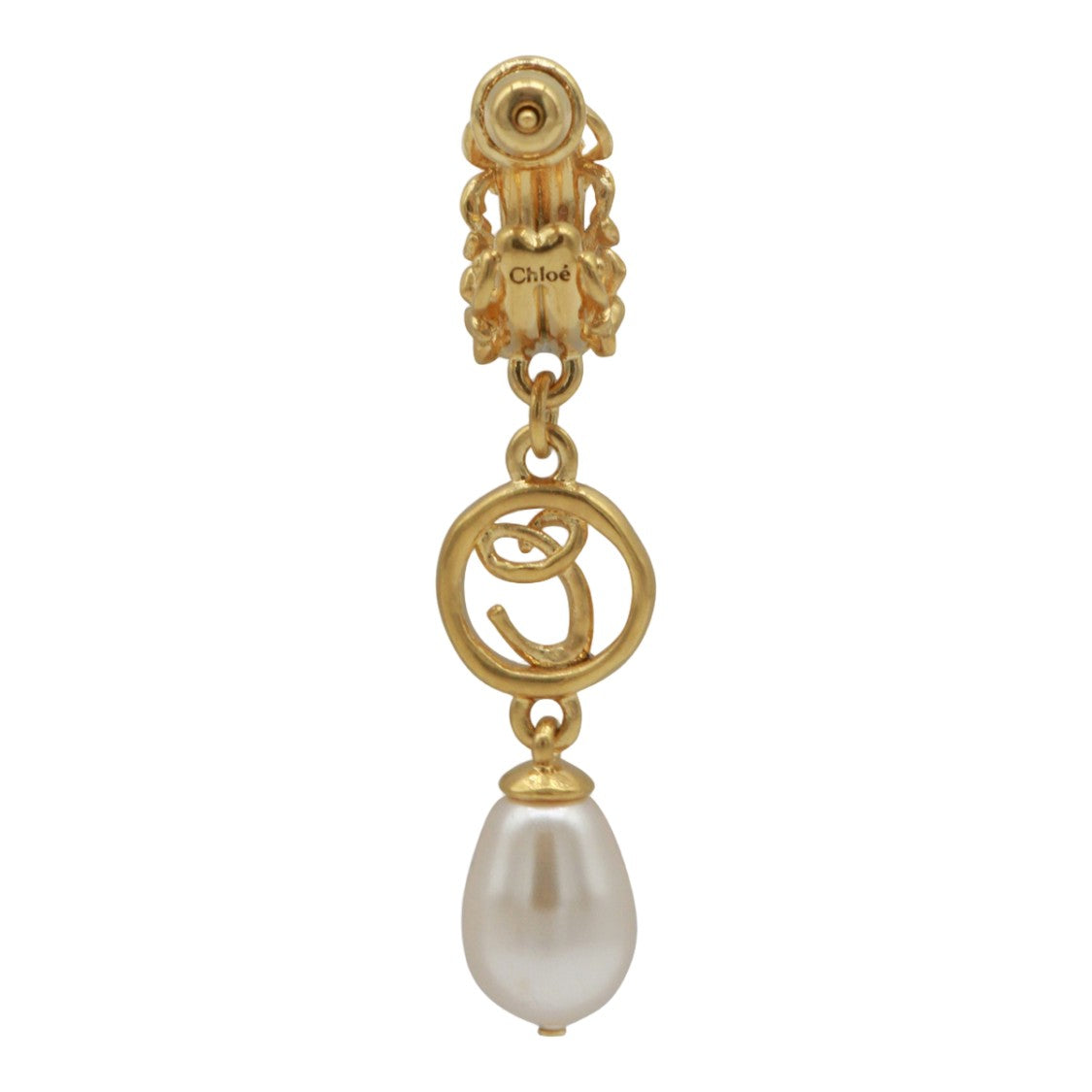 Chloé Gold-Tone Clip-On Earrings With Pearl Drops