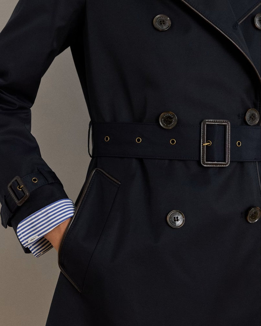 Lauren Ralph Lauren Navy Blue Lined Trench Coat
