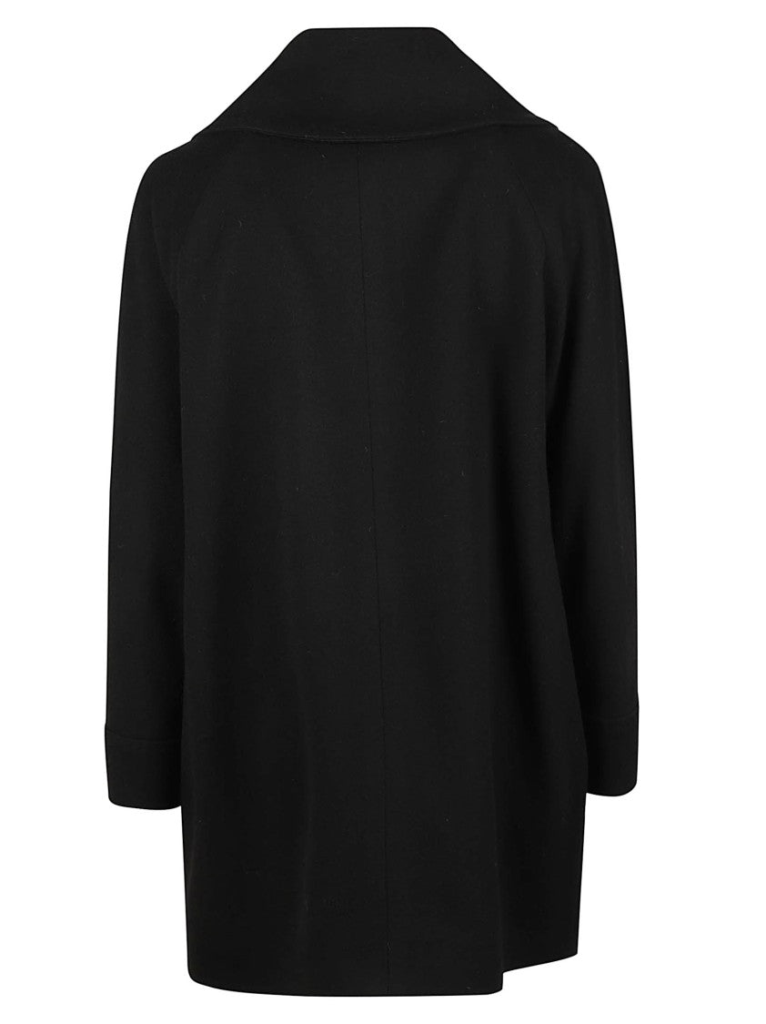 Tagliatore Lillian Double-Breasted Black Virgin Wool-Cashmere Coat
