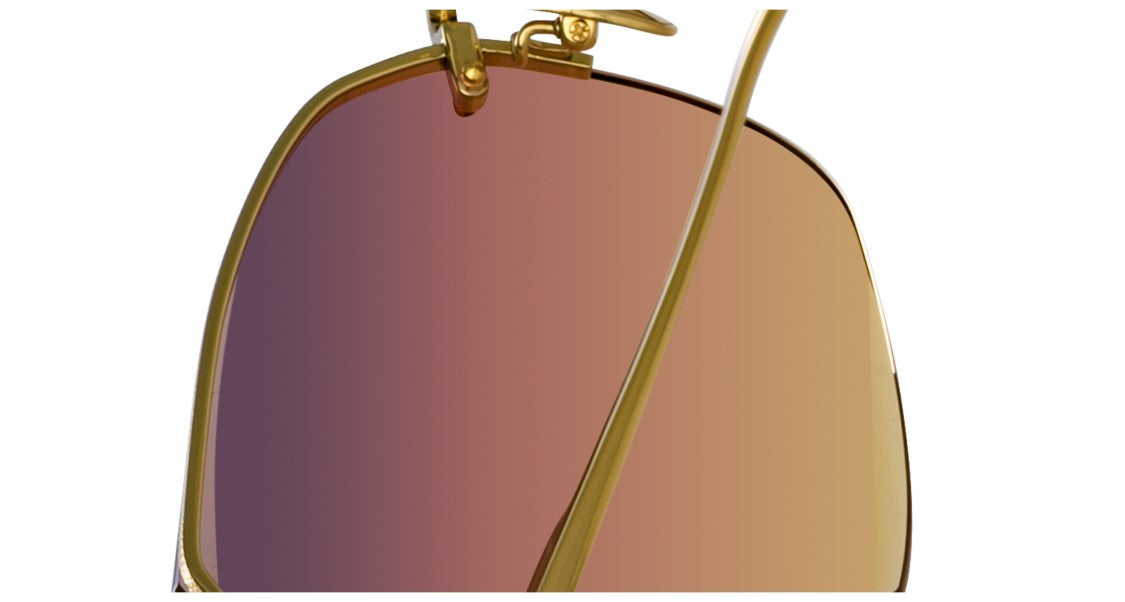 Linda Farrow Lfl Irregular Gradient Lens Sunglasses With Gold-Toned Titanium Arms