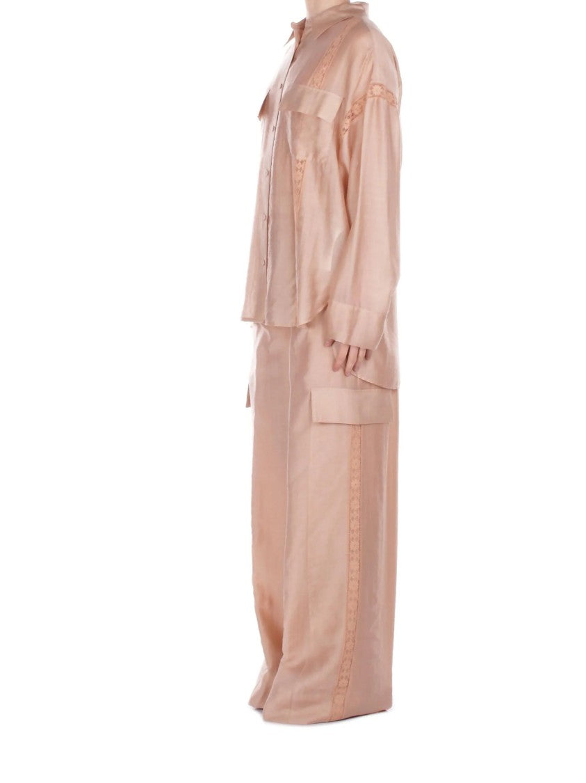 Blugirl Wide-Leg Lace Detail Cargo Pants