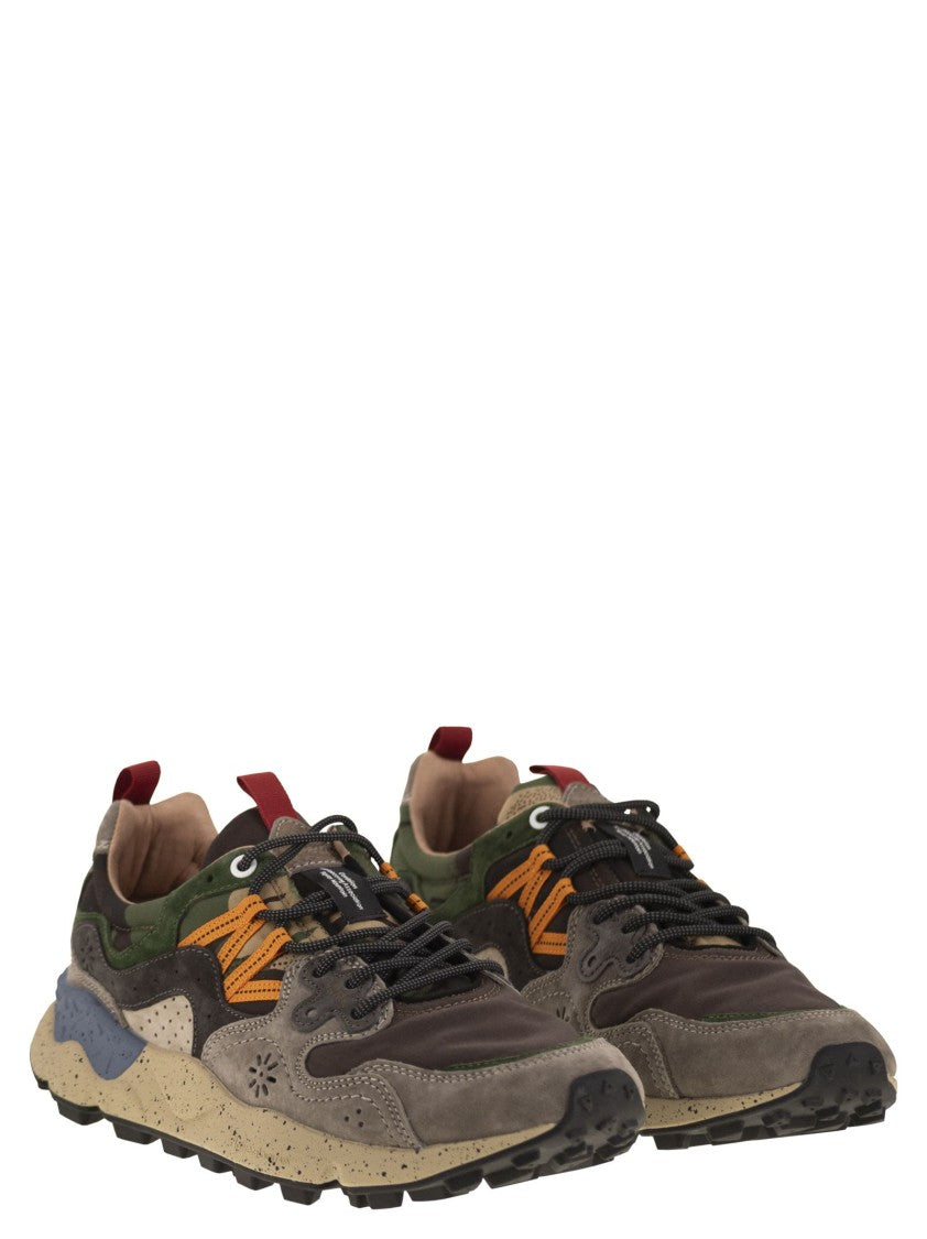 Flower Mountain Yamano 3 - Sneakers In Suede And Technical Fabric
