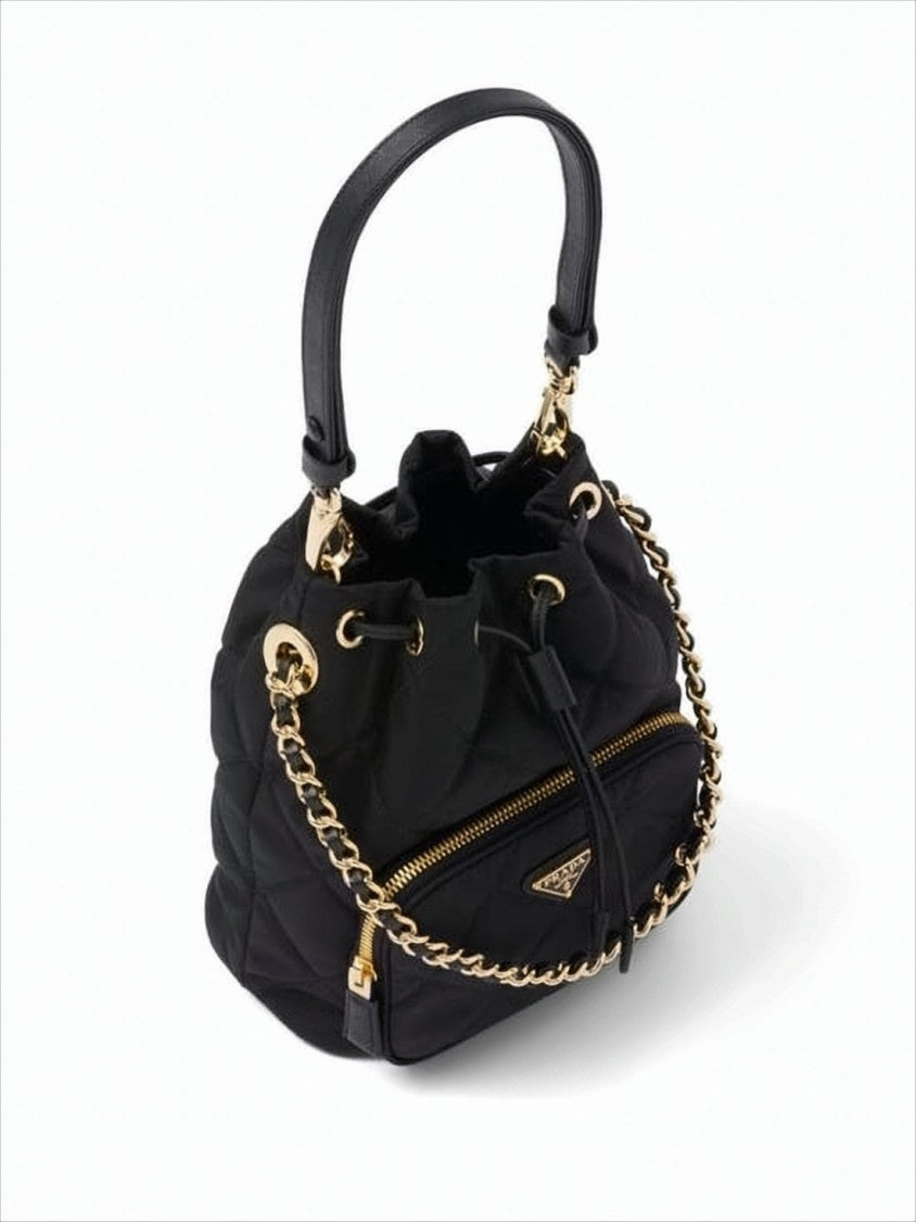 Prada Compact Quilted Nylon Shoulder Bag