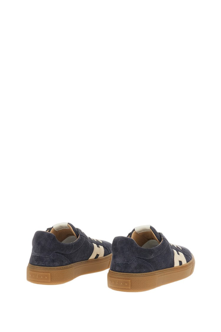 Hogan Blue Suede Leather Skater Sneakers