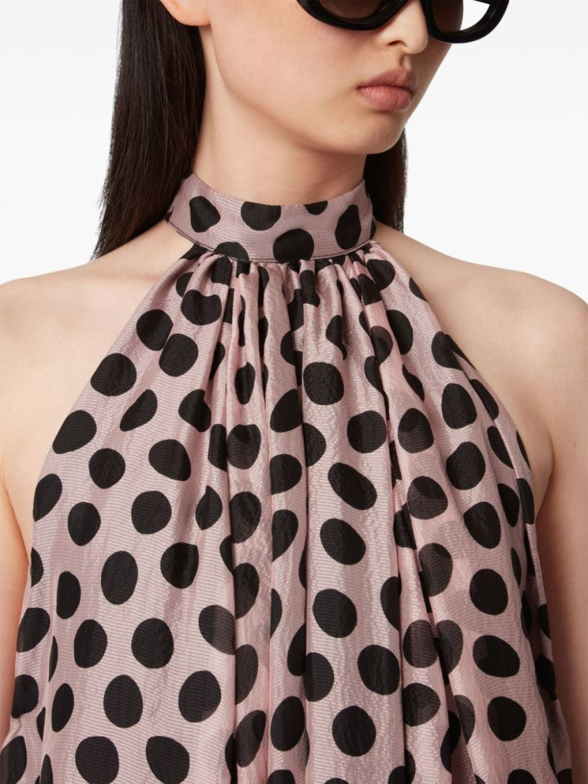 Nina Ricci Rose Pink Polka Dot Dress