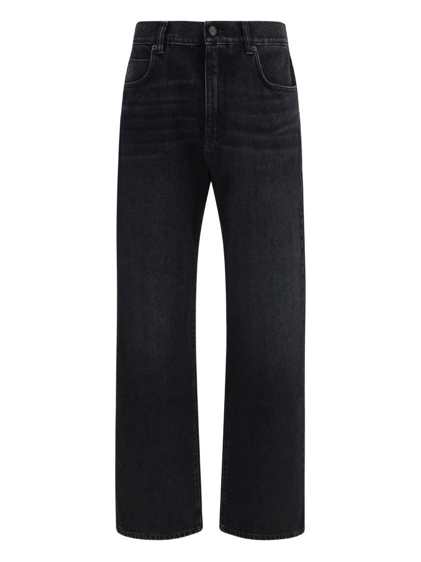 Balmain Black Large Jeans Wide-Leg Denim Jeans
