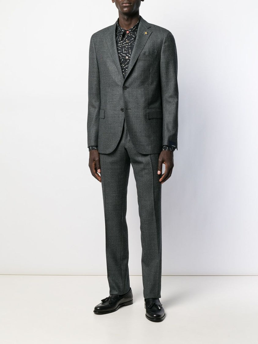Lardini Tailored Grey Suit With Textured Fabric