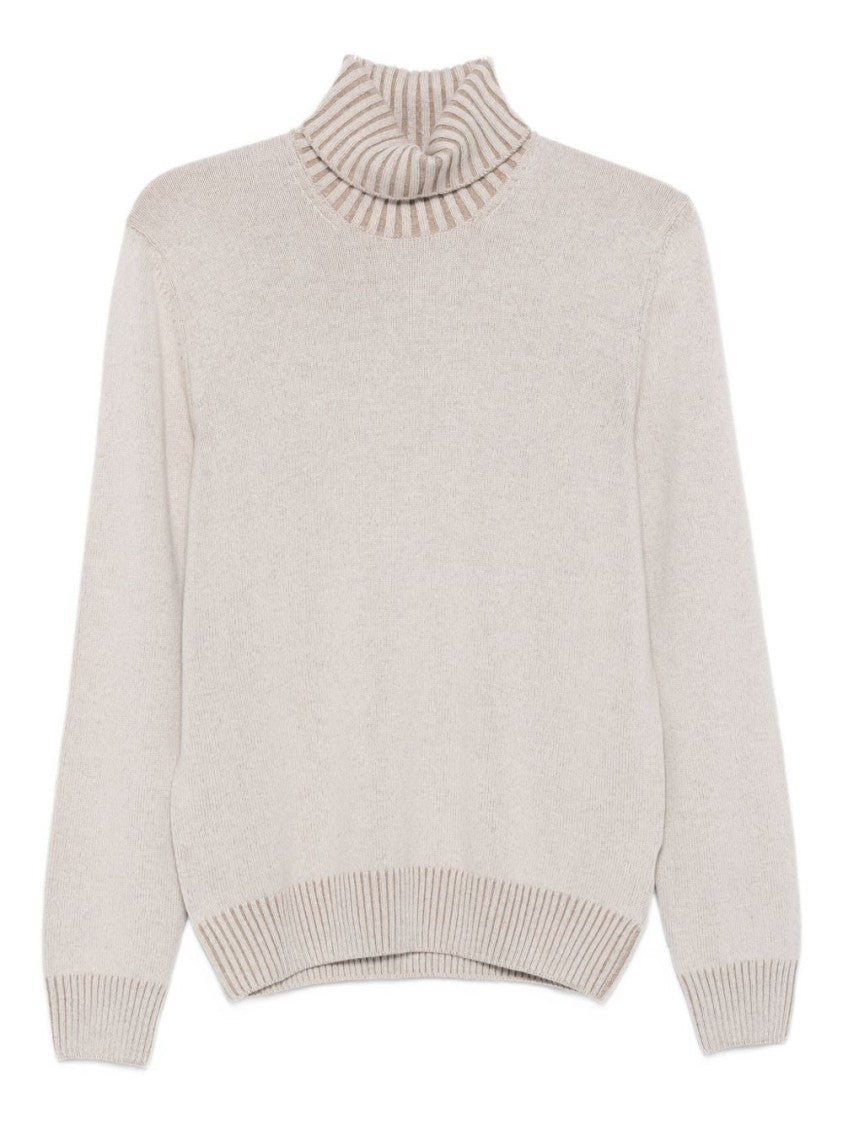 Vengera Natural-Toned Gran Sasso Sweater With Ribbed Turtleneck