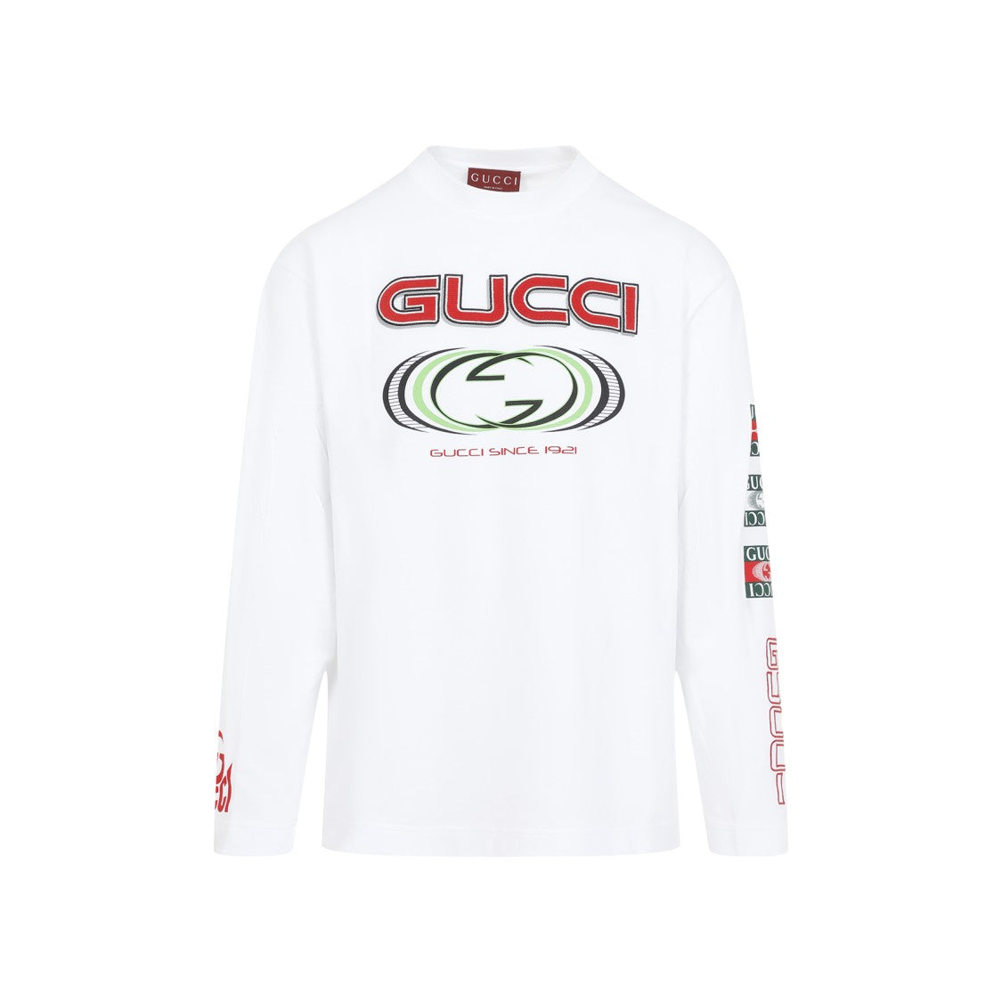 Gucci White Cotton Printed Logo T-Shirt