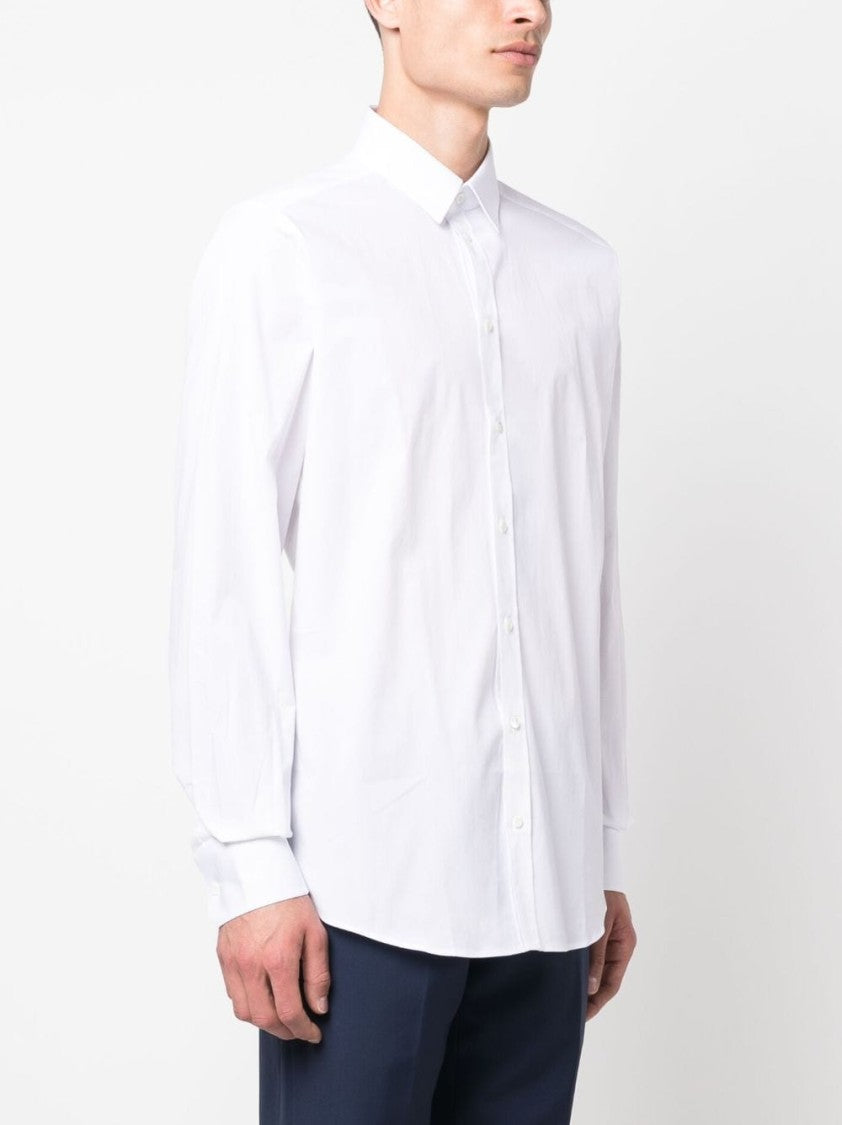Dolce & Gabbana Stretch-Cotton Shirt With Pointed Flat Collar