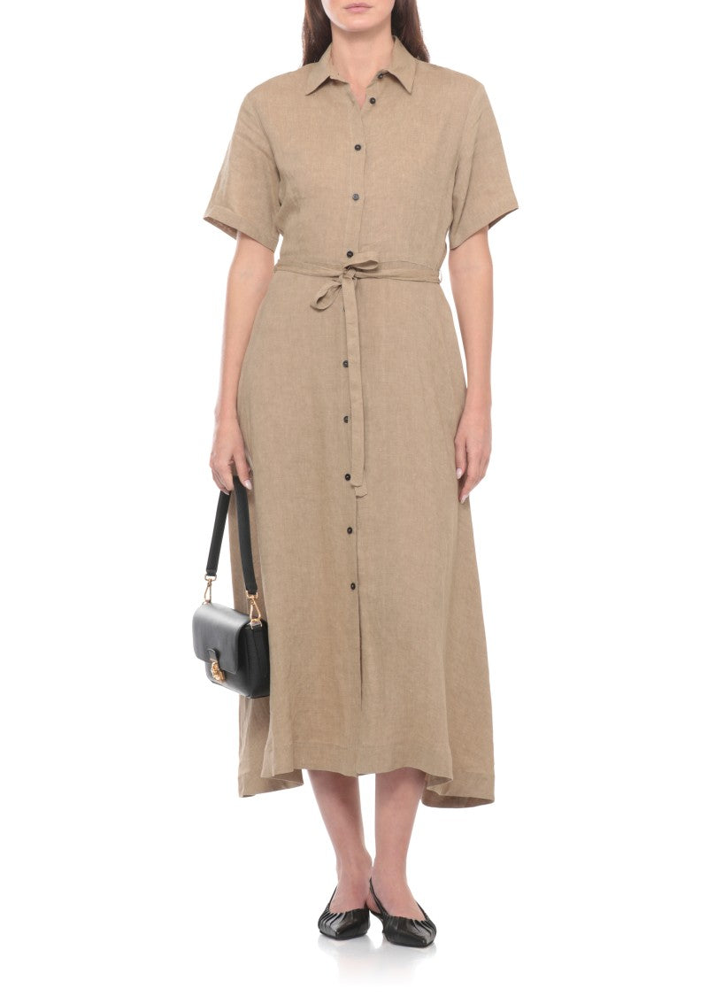 Antonelli Firenze Mason Midi Dress With Classic Collar And Flared Silhouette