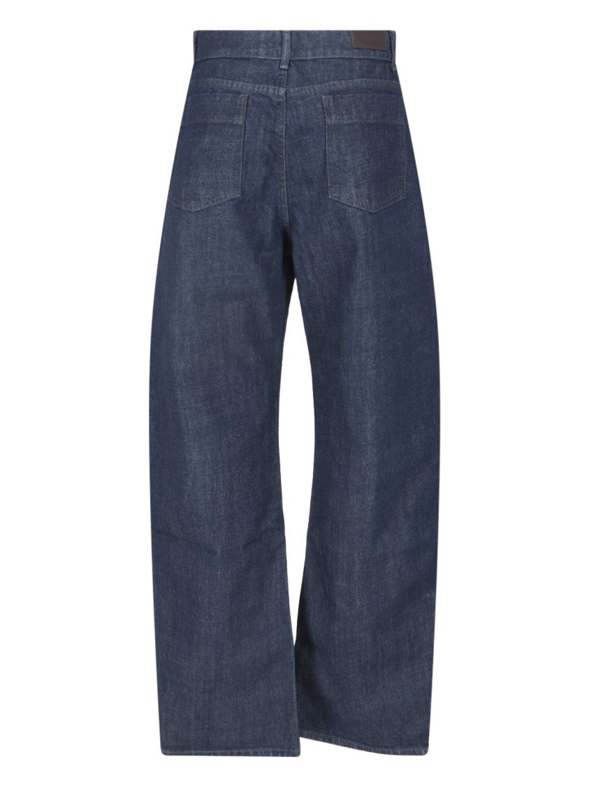 Lemaire High-Waisted Rounded Blue Denim Jeans