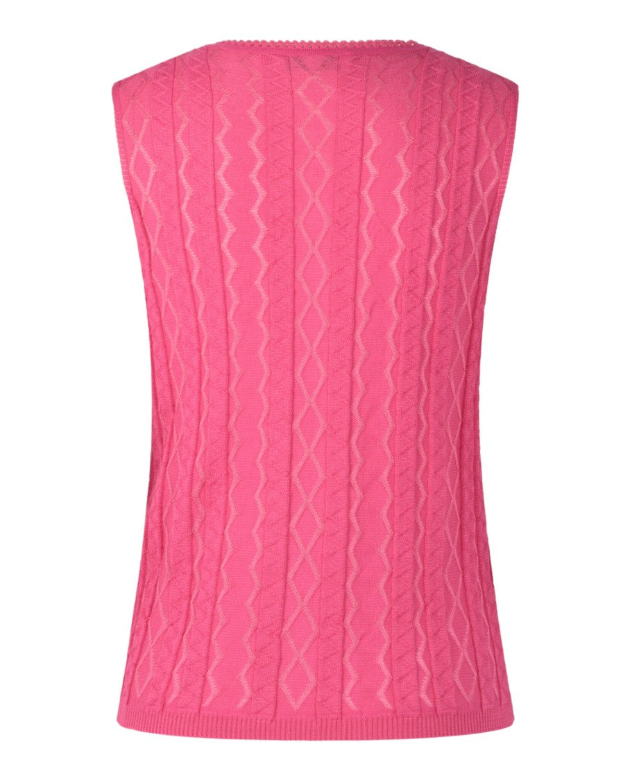 M Missoni Textured Diamond Knit Top With Scoop Neckline