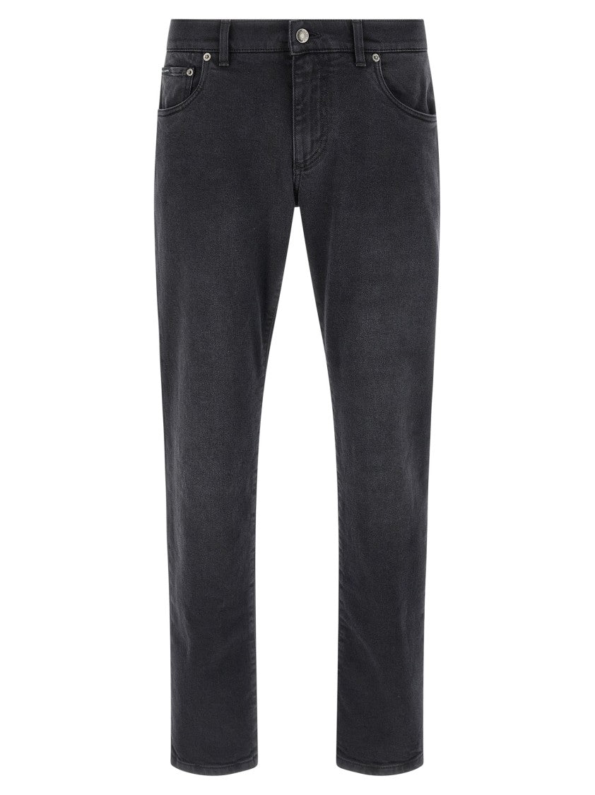 Dolce & Gabbana Five-Pocket Stretch Denim Jeans With Used-Effect Wash