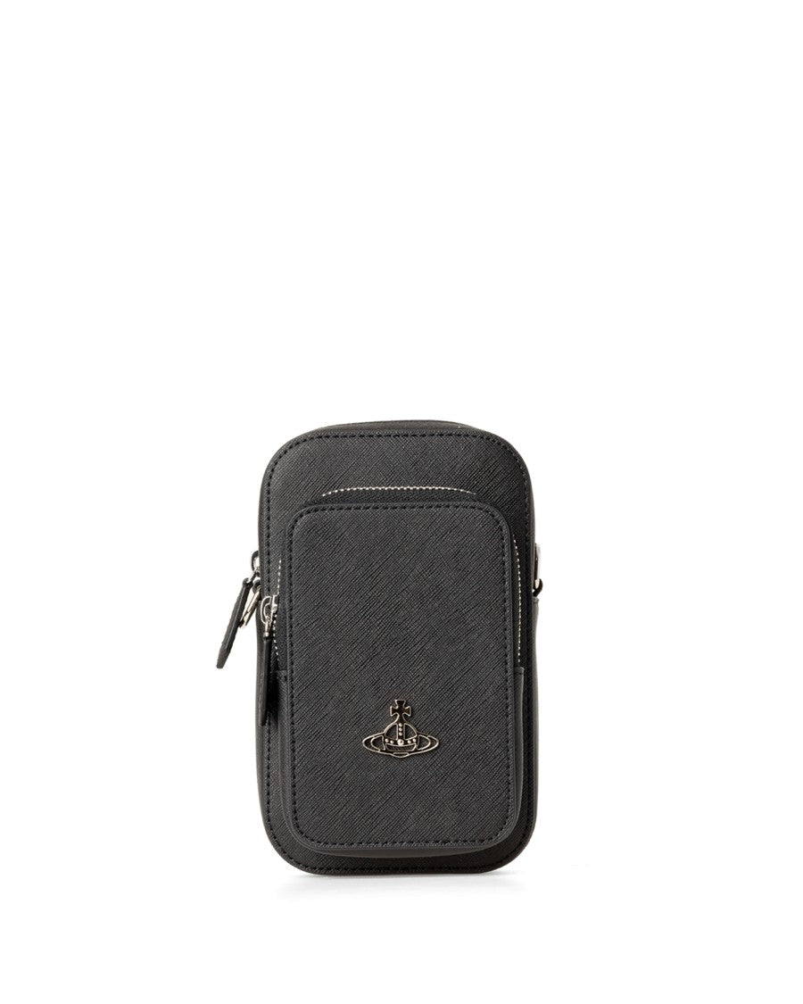 Vivienne Westwood Saffiano Phone Crossbody Bag With Signature Orb Plaque