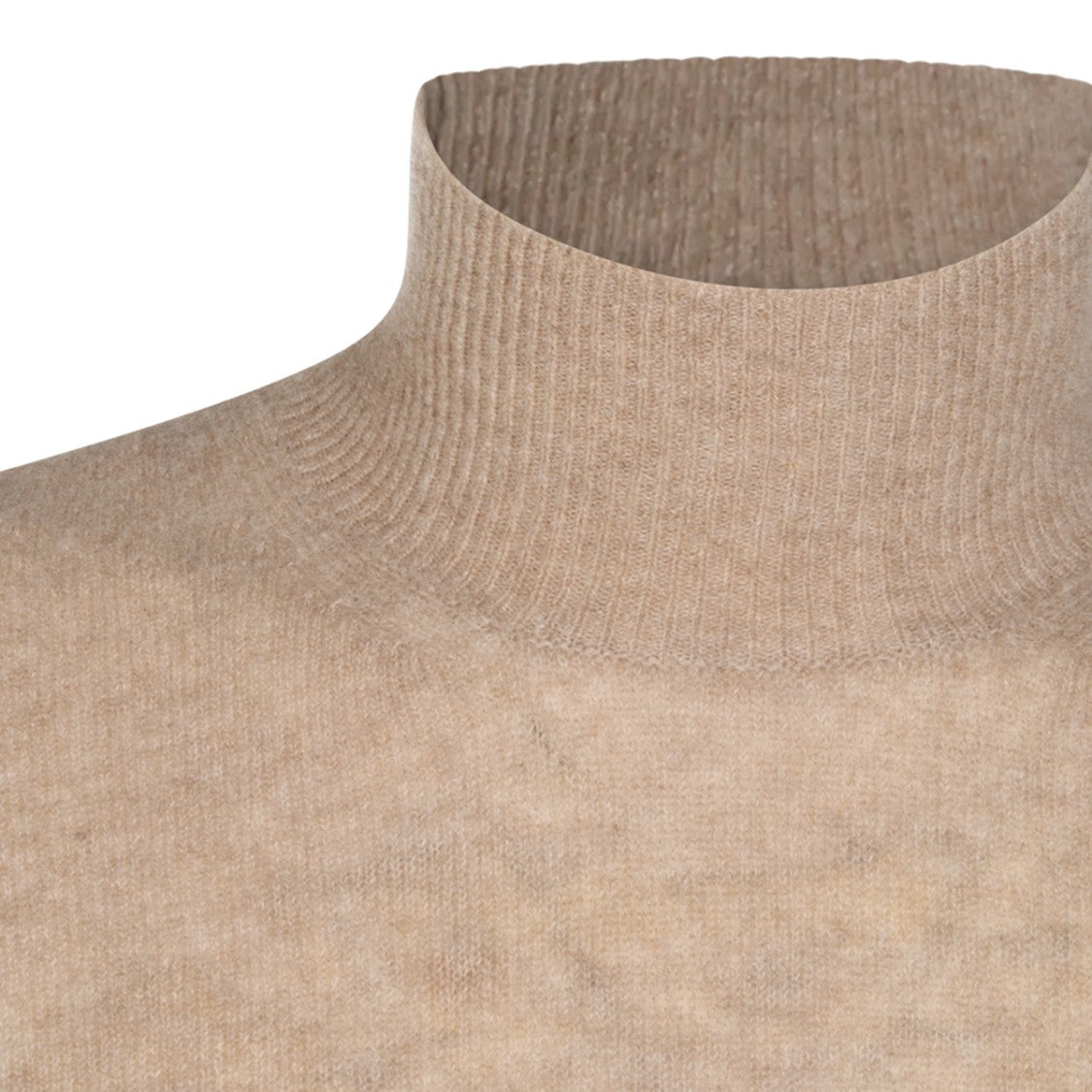 Altea Beige Wool Knitwear With High Ribbed Collar And Regular Fit