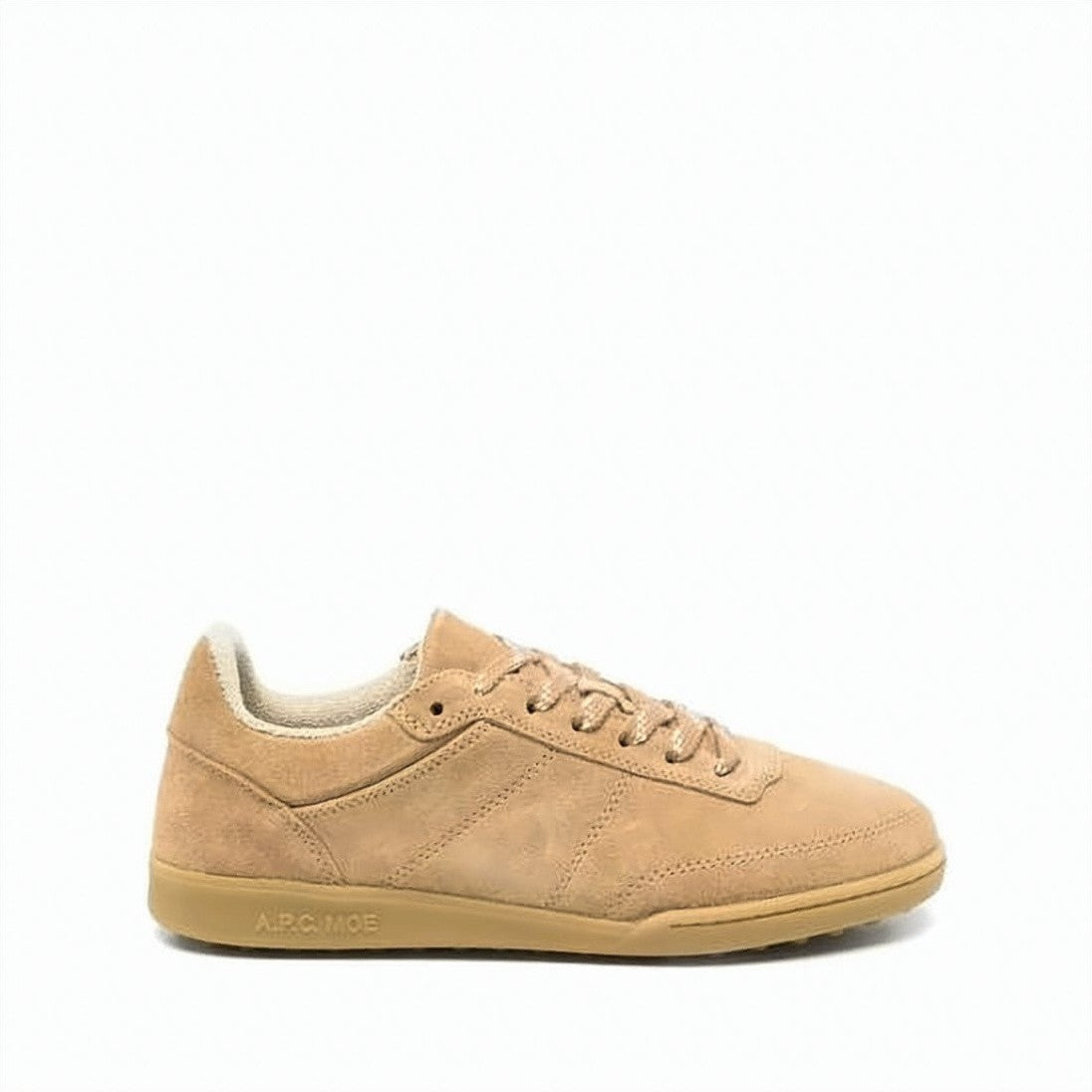 A.P.C. Monochromatic Tan Low-Top Sneakers In Soft Suede Leather