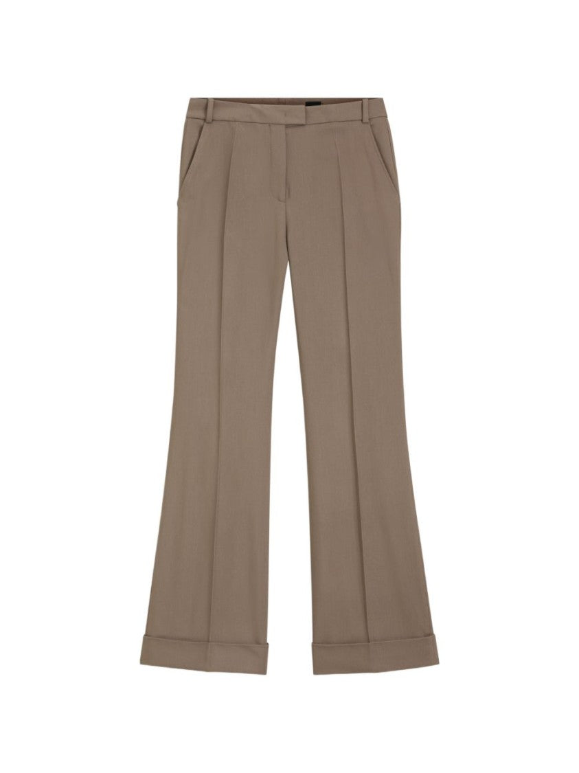 Boss Brown Tailored Straight-Leg Formal Pants