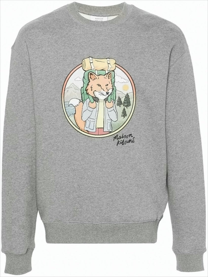 Maison Kitsuné Relaxed Fit Cotton Sweatshirt With Graphic Fox Design
