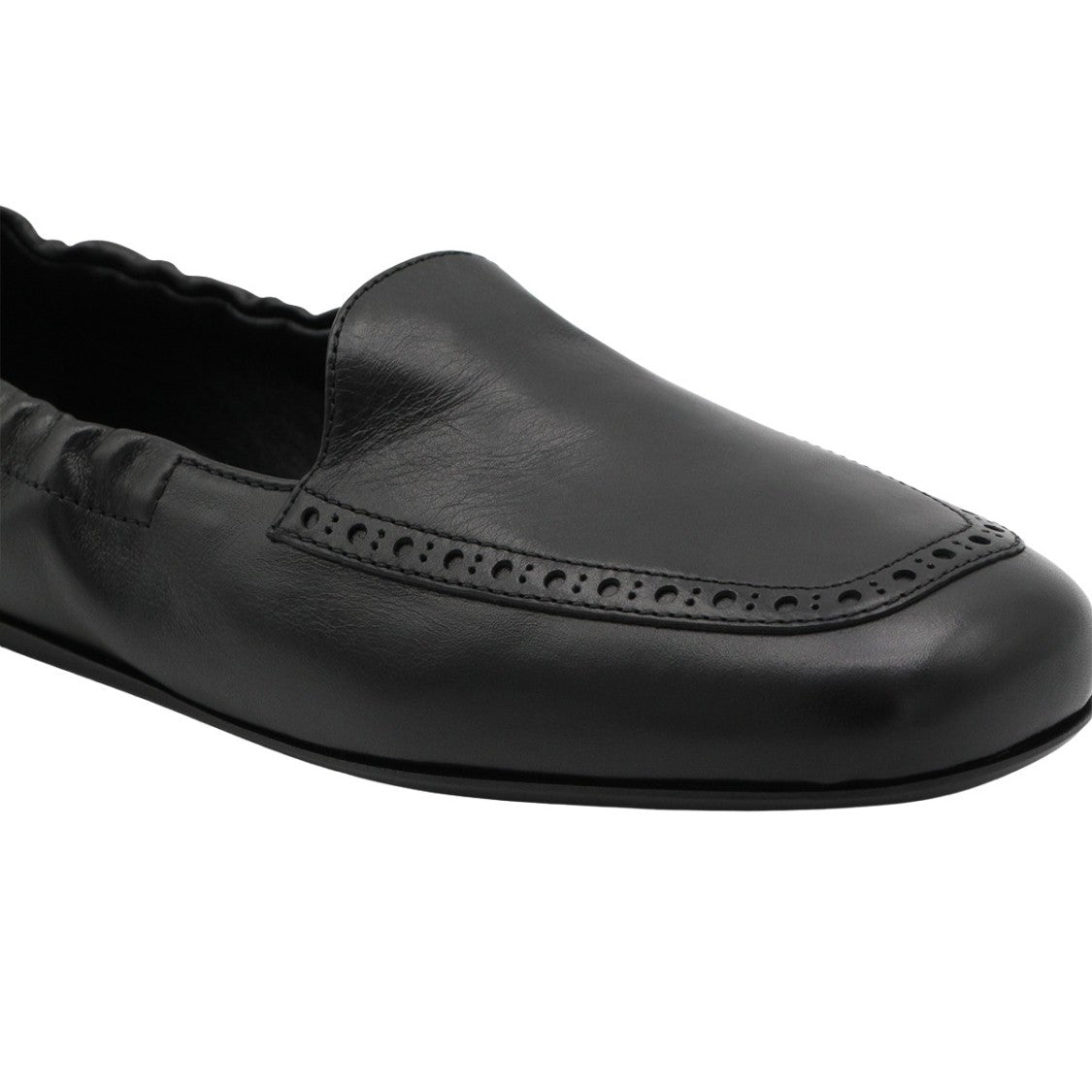 Church's Sleek Perforated Black Leather Flats