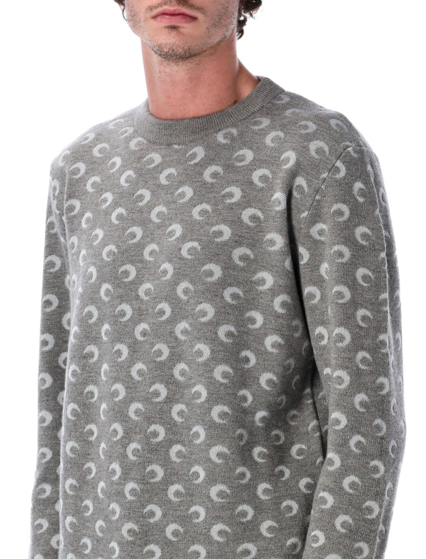 Marine Serre Moon Jacquard Crewneck Sweater