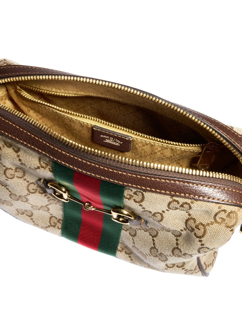 Gucci Sand Gg Canvas Horsebit Camera Bag