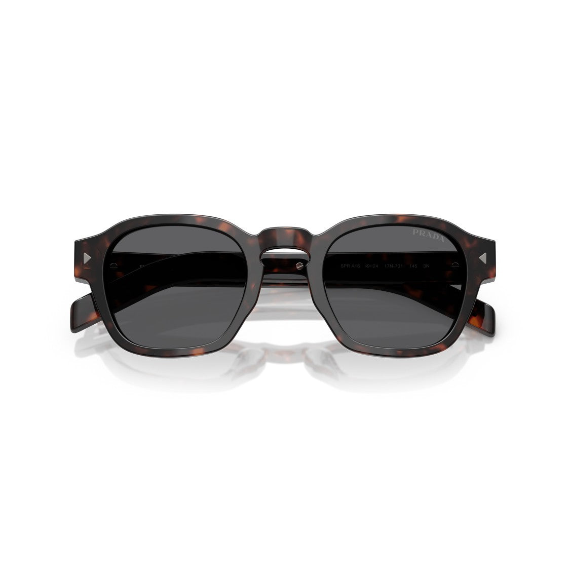 Prada 0Pr A16s Tortoiseshell Geometric Sunglasses With Thick Temples