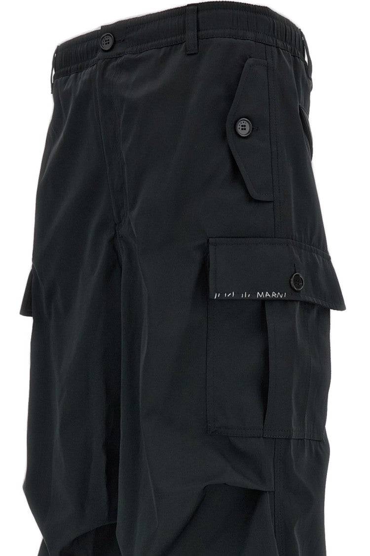 Marni Black Cargo Taffeta Trousers