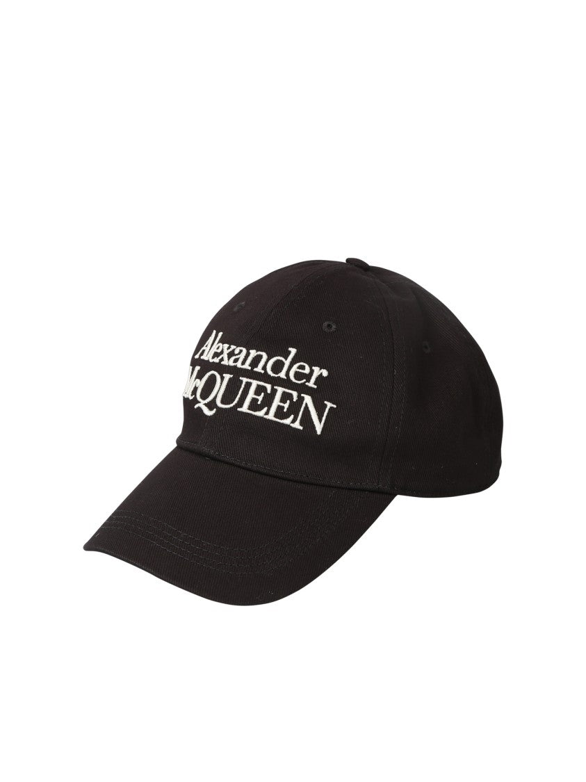 Alexander Mcqueen Black Embroidered Logo Hat