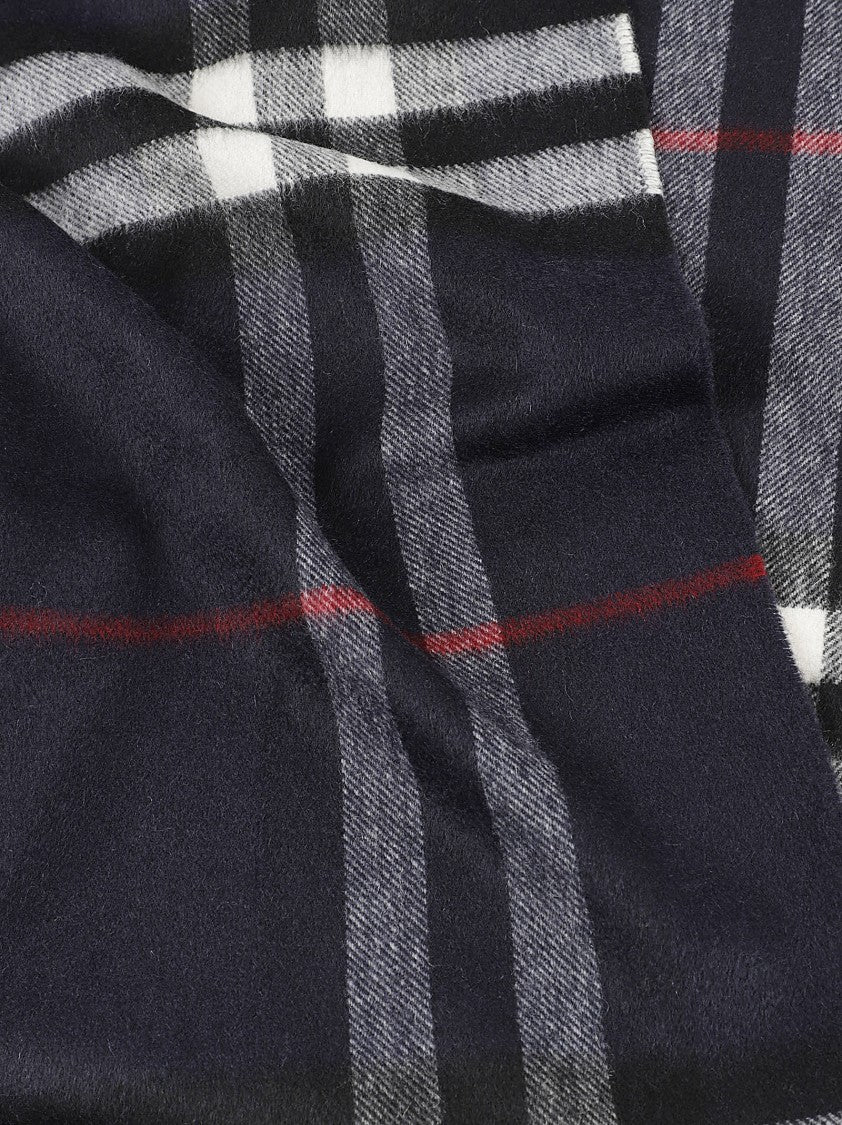 Burberry Cashmere Scarf With Burberry Check Embroidery