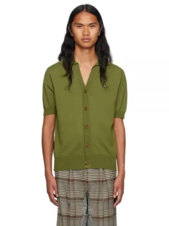 Vivienne Westwood Short-Sleeve Button-Up Cardigan With Classic Collar