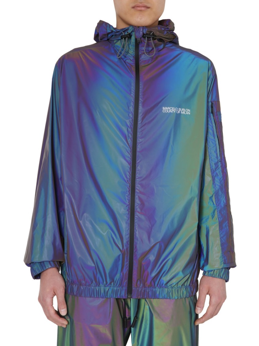 Marcelo Burlon Reflective Iridescent Wind Jacket