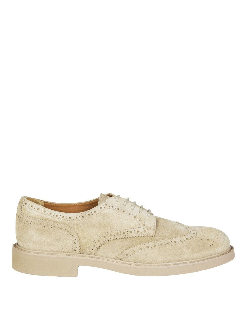 Doucal's Doucal's Light Beige Suede Derby Shoes