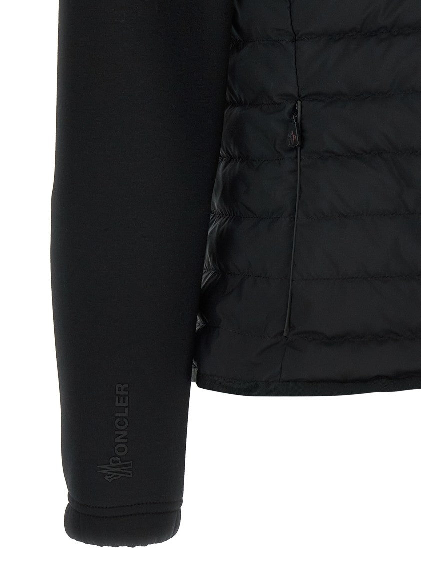Moncler Grenoble Quilted Padded Hoodie With Adjustable Waist And Logo Detail