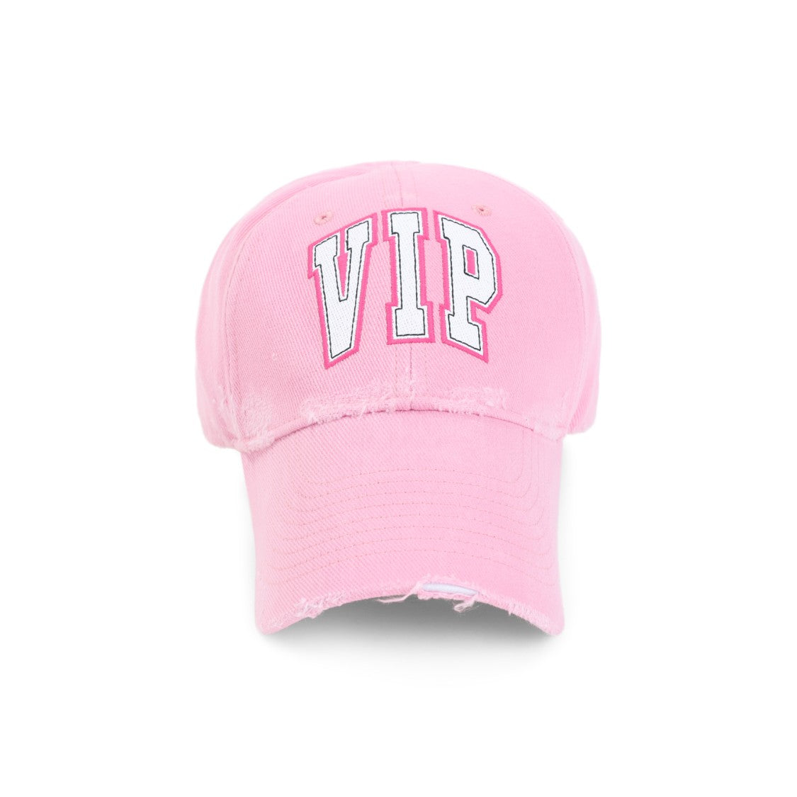 Balenciaga Distressed Cotton Cap With Bold 'Vip' Lettering