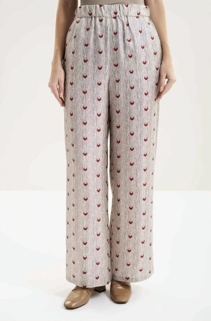 Max Mara Wide-Leg Pants With Textured Fabric And Elastic Waistband