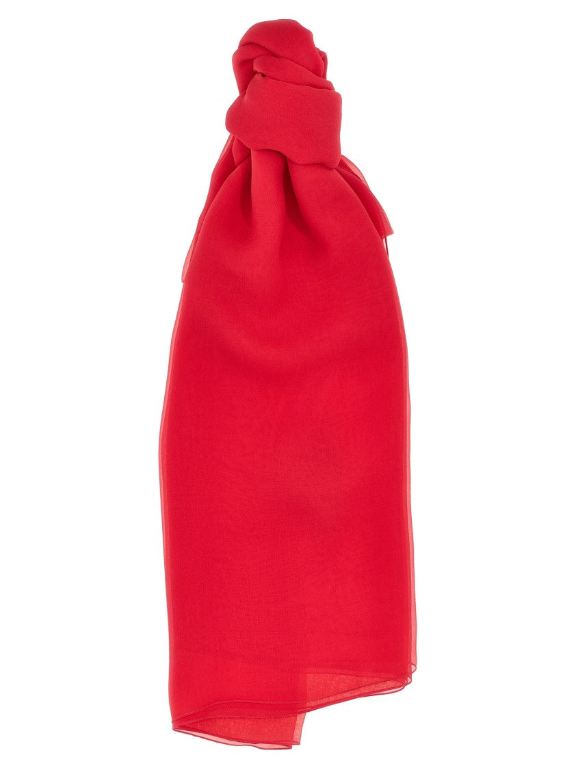 Alberta Ferretti Lightweight Red Silk Stole