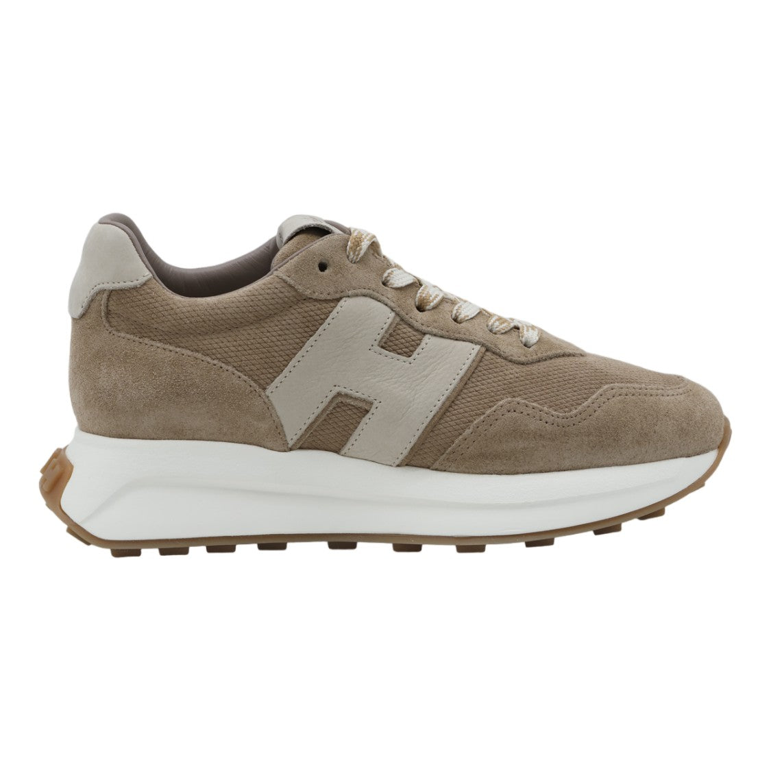 Hogan Chunky Suede And Mesh Sneakers With Leather 'H' Logo