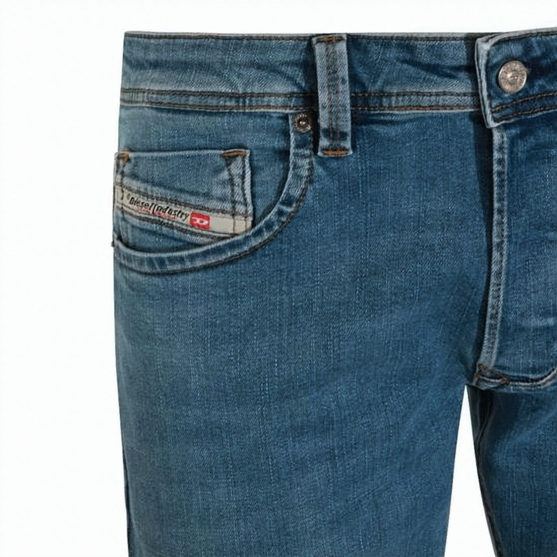 Diesel Regular-Fit Medium Wash Denim Jeans With Classic Details