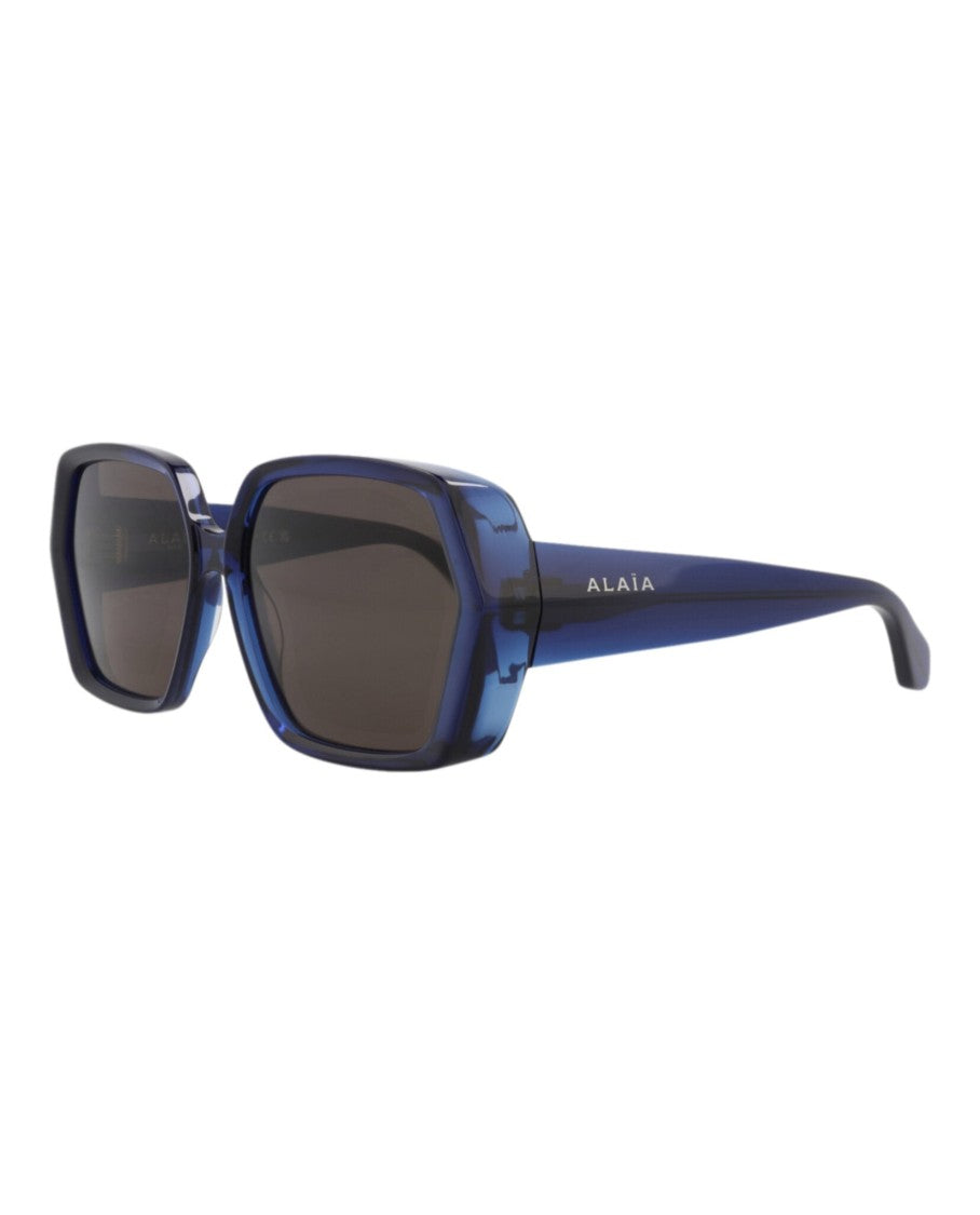 Alaïa Square-Frame Recycled Acetate Sunglasses With Saddle Nose Bridge