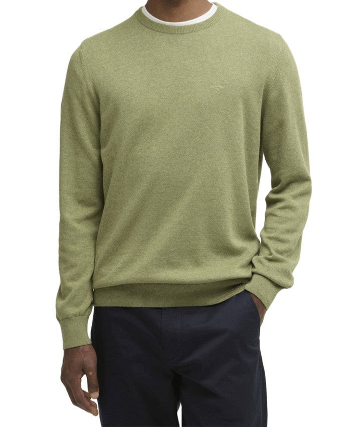 Barbour Tailored-Fit Crewneck Sweater In Laurel Green