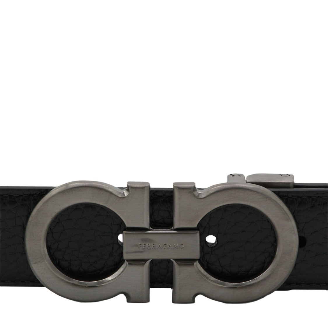 Ferragamo Textured Black Leather Belt