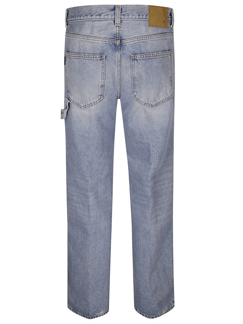 Haikure Light-Wash Denim Jeans With Distressed Knee Details