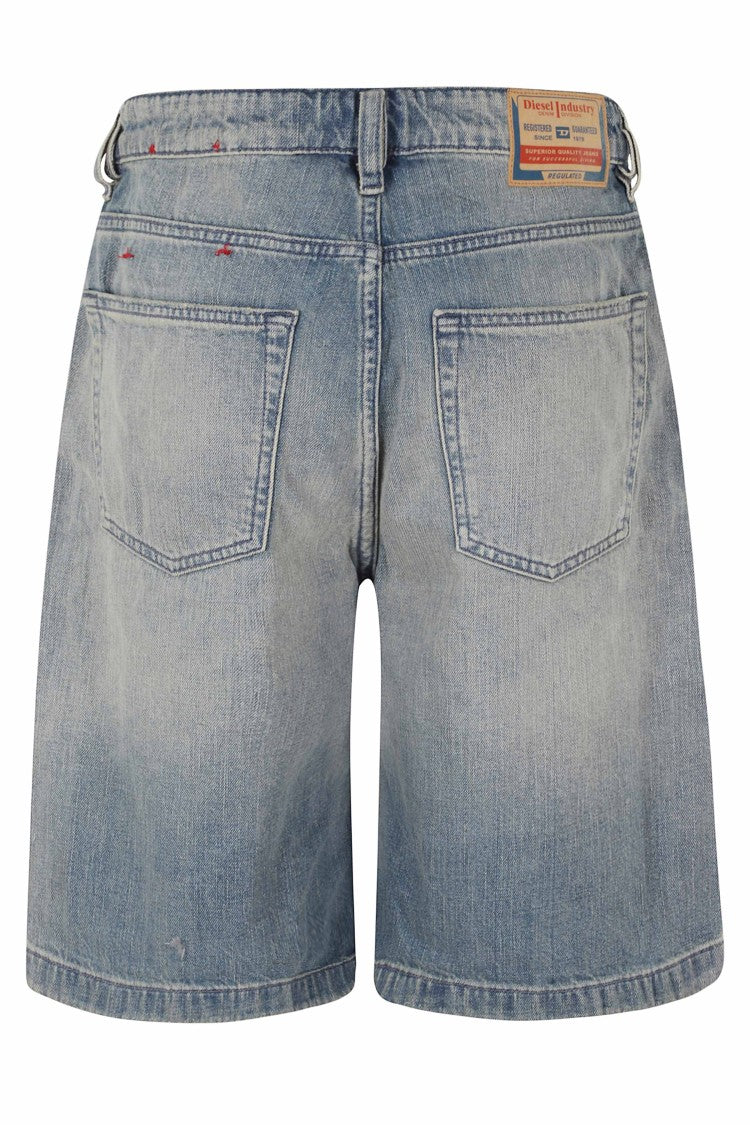 Diesel Blue De Sire Knee-Length Relaxed Fit Cotton Shorts