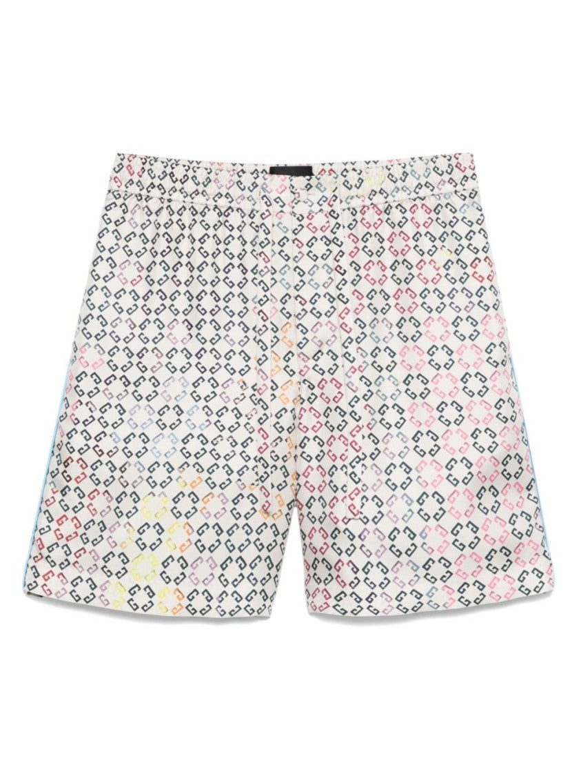 Givenchy Ecru Multicolored Geometric Pattern Shorts