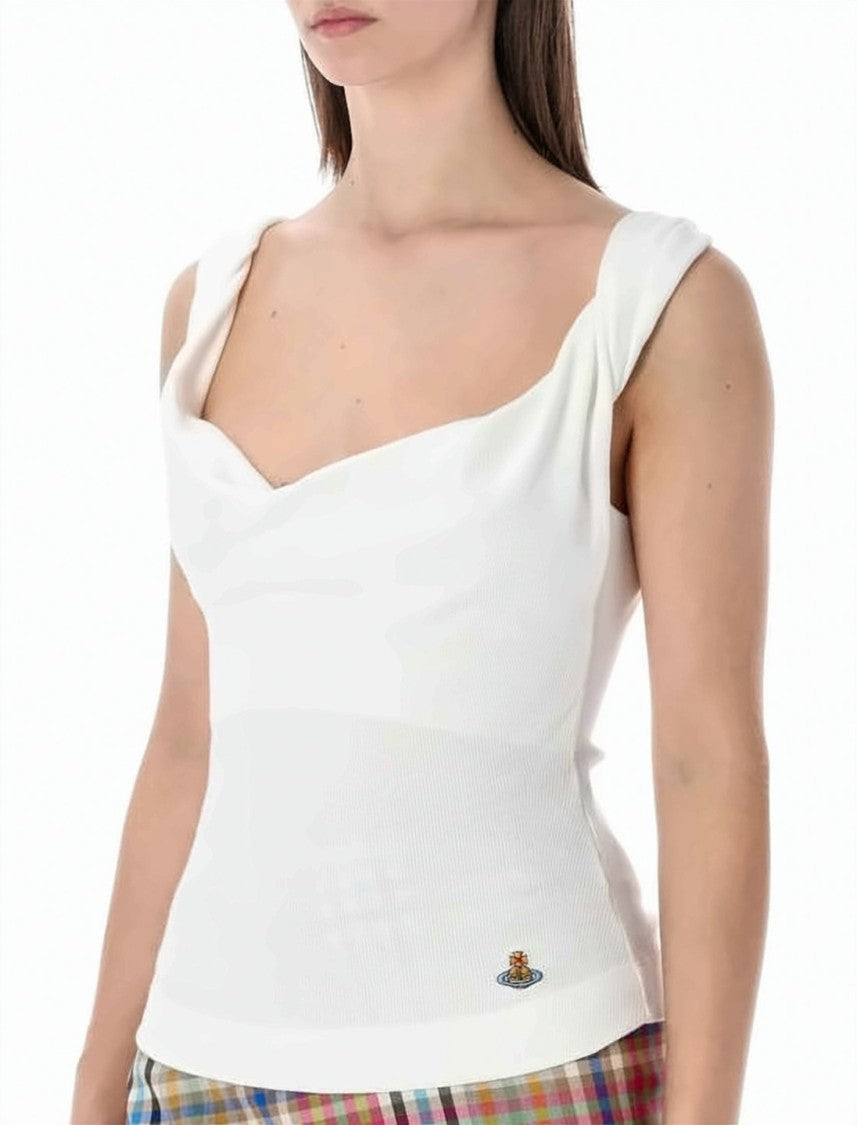 Vivienne Westwood Fitted Sleeveless Top With Draped Neckline