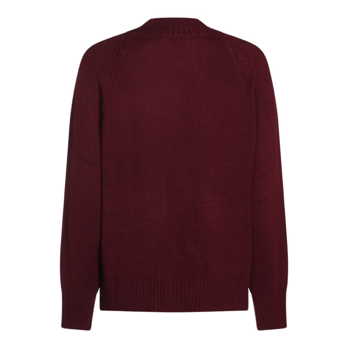 Allude Burgundy Fine-Knit High-Neck Sweater